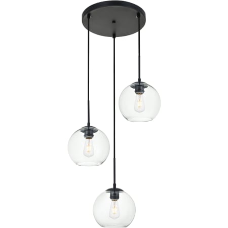 A large image of the Elegant Lighting LD2208 Black / Clear