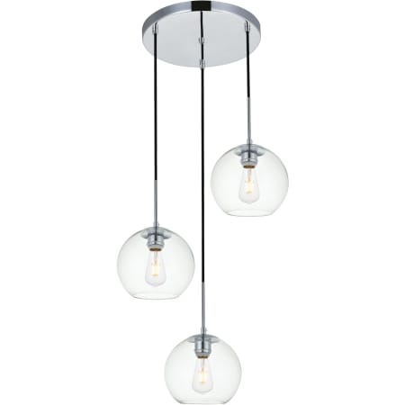 A large image of the Elegant Lighting LD2208 Chrome / Clear