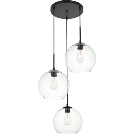 A large image of the Elegant Lighting LD2214 Black / Clear