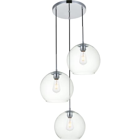 A large image of the Elegant Lighting LD2214 Chrome / Clear