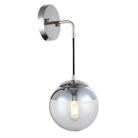 A large image of the Elegant Lighting 1142W8 Polished Nickel / Clear
