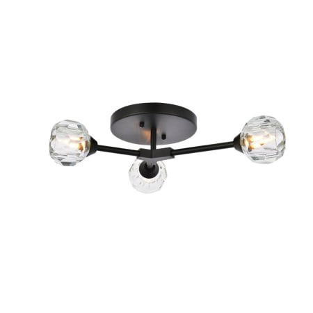 A large image of the Elegant Lighting 3508F18 Black / Clear