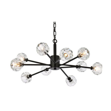 A large image of the Elegant Lighting 3509D29 Black / Clear