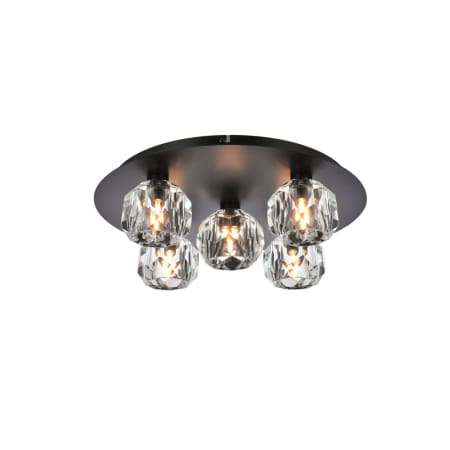 A large image of the Elegant Lighting 3509F16 Black / Clear