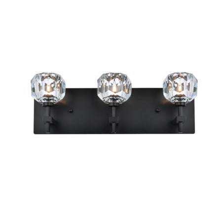 A large image of the Elegant Lighting 3509W18 Black / Clear
