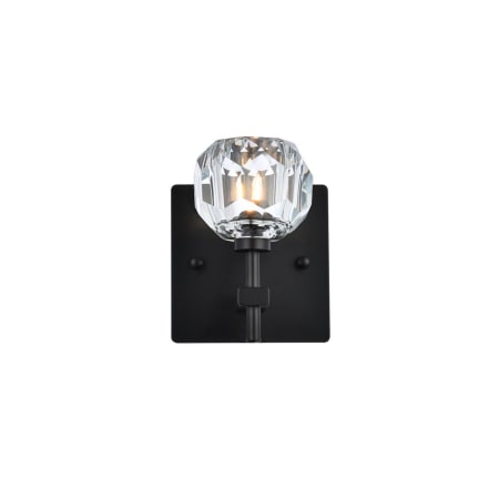 A large image of the Elegant Lighting 3509W6 Black / Clear
