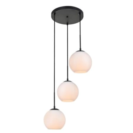 A large image of the Elegant Lighting LD2209 Black / Frosted White