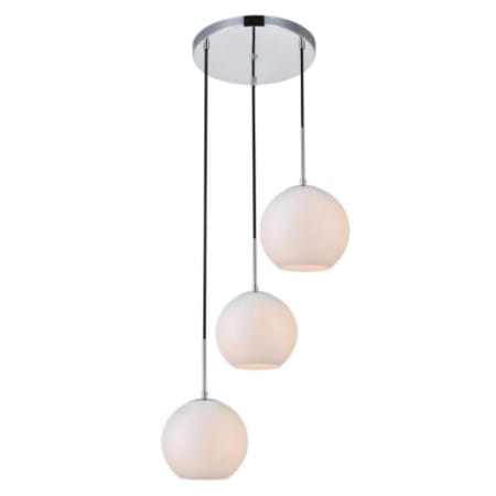 A large image of the Elegant Lighting LD2209 Chrome / Frosted White