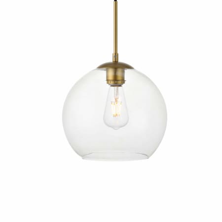 A large image of the Elegant Lighting LD2212 Brass / Clear