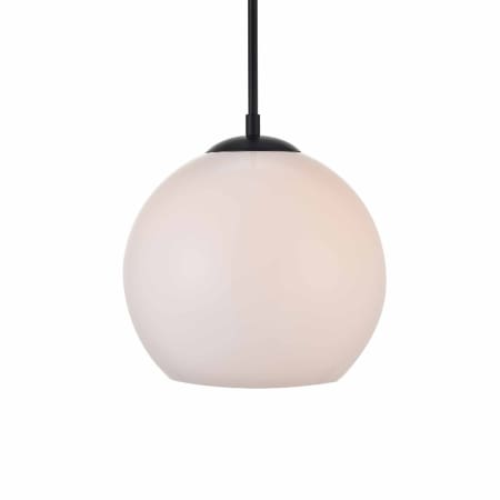 A large image of the Elegant Lighting LD2213 Black / Frosted White