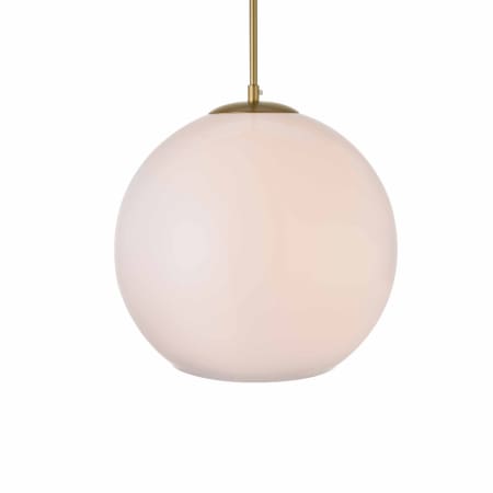 A large image of the Elegant Lighting LD2217 Brass / Frosted White