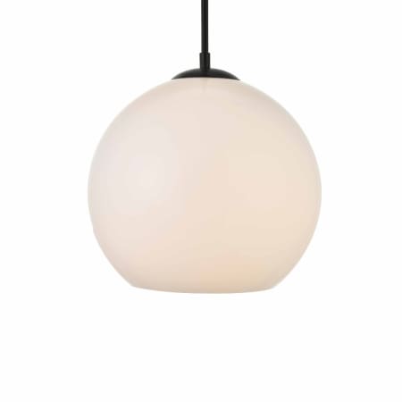 A large image of the Elegant Lighting LD2225 Black / Frosted White