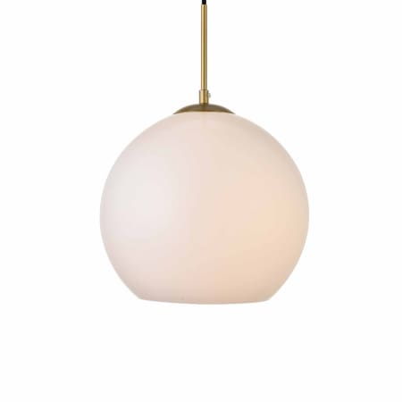 A large image of the Elegant Lighting LD2225 Brass / Frosted White