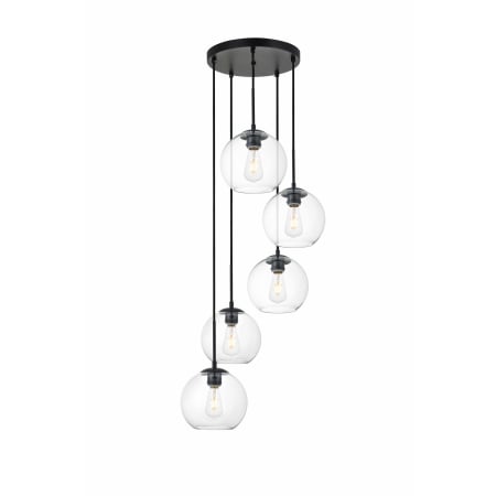 A large image of the Elegant Lighting LD2226 Black / Clear