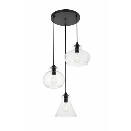 A large image of the Elegant Lighting LD2247 Black / Clear