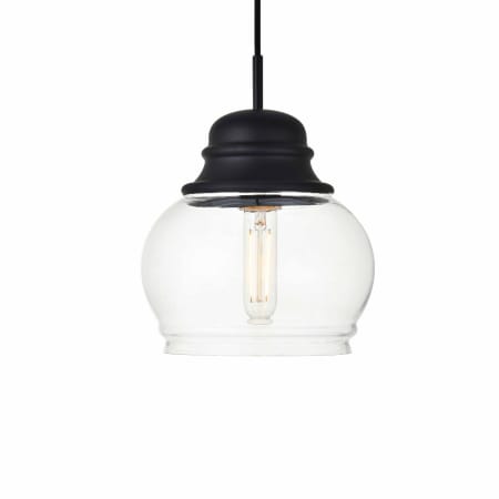 A large image of the Elegant Lighting LD2252 Black / Clear