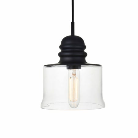 A large image of the Elegant Lighting LD2253 Black / Clear