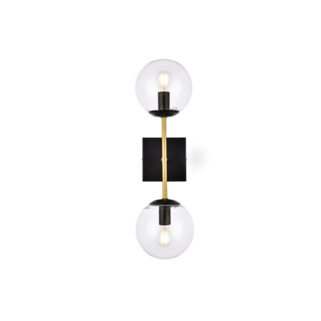 A large image of the Elegant Lighting LD2357 Black / Brass / Clear