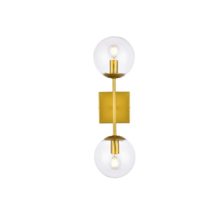 A large image of the Elegant Lighting LD2357 Brass / Clear