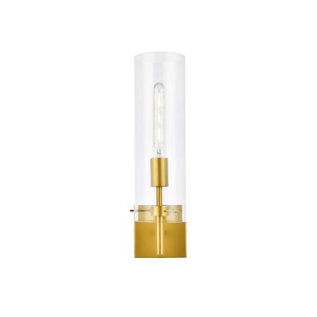 A large image of the Elegant Lighting LD2362 Brass / Clear