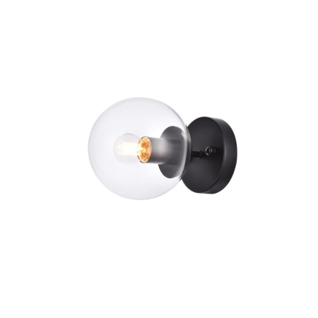 A large image of the Elegant Lighting LD2450 Black / Clear