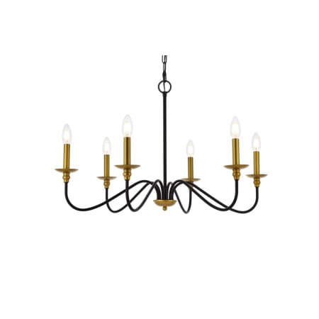 A large image of the Elegant Lighting LD5056D30 Brass and Black