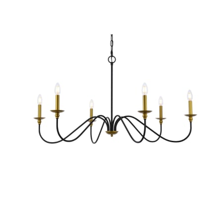 A large image of the Elegant Lighting LD5056D42 Brass and Black