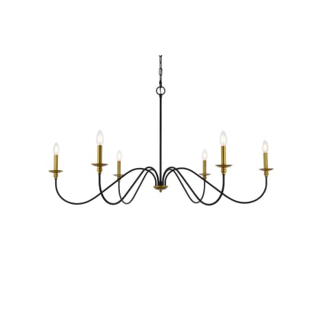 A large image of the Elegant Lighting LD5056D48 Brass and Black