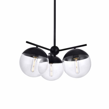 A large image of the Elegant Lighting LD6129 Black / Clear