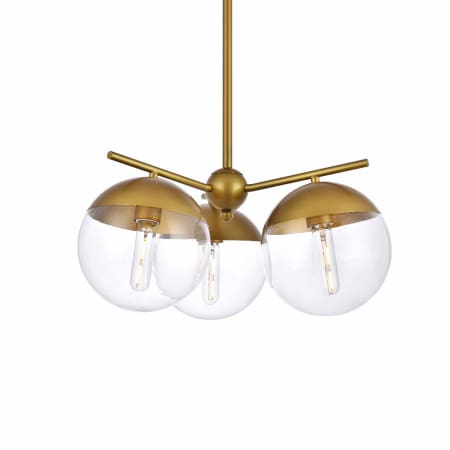 A large image of the Elegant Lighting LD6133 Brass / Clear