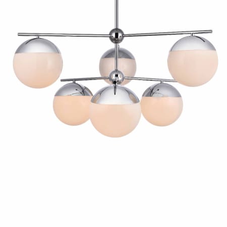 A large image of the Elegant Lighting LD6142 Chrome / Frosted White