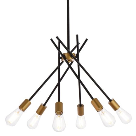 A large image of the Elegant Lighting LD640D23 Black / Brass