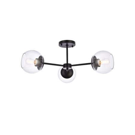 A large image of the Elegant Lighting LD648F26 Black / Clear