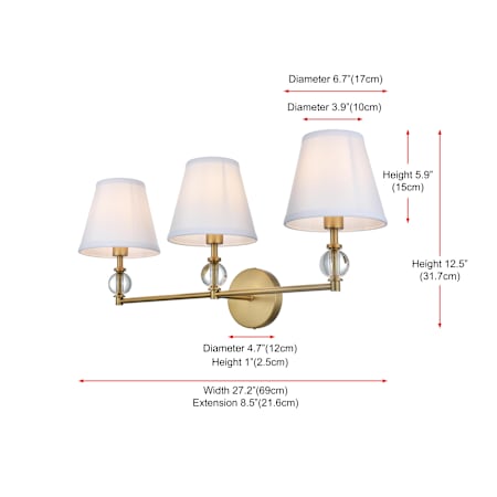 A large image of the Elegant Lighting LD7023W24 Alternate Image