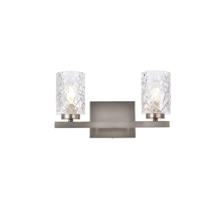 A large image of the Elegant Lighting LD7026W14 Satin Nickel / Clear