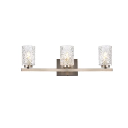 A large image of the Elegant Lighting LD7027W24 Satin Nickel / Clear