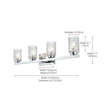 A large image of the Elegant Lighting LD7028W32 Alternate Image