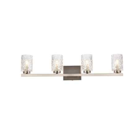 A large image of the Elegant Lighting LD7028W32 Satin Nickel / Clear