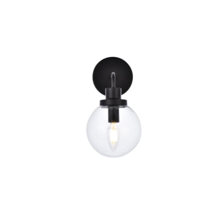 A large image of the Elegant Lighting LD7031W8 Black / Clear