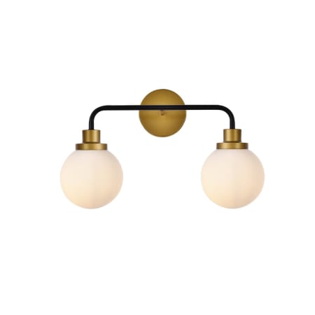 A large image of the Elegant Lighting LD7032W19 Black / Brass / Frosted