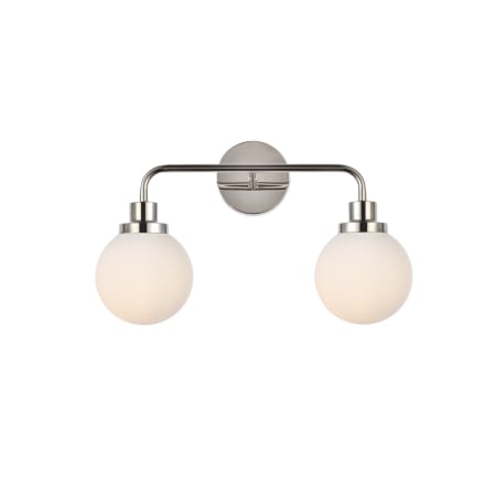 A large image of the Elegant Lighting LD7032W19 Polished Nickel / Frosted