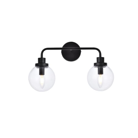 A large image of the Elegant Lighting LD7033W19 Black / Clear