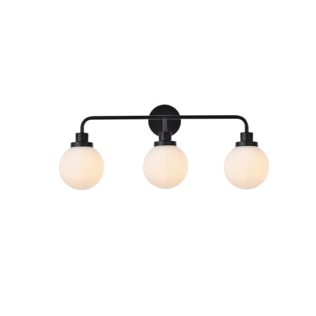 A large image of the Elegant Lighting LD7034W28 Black / Frosted