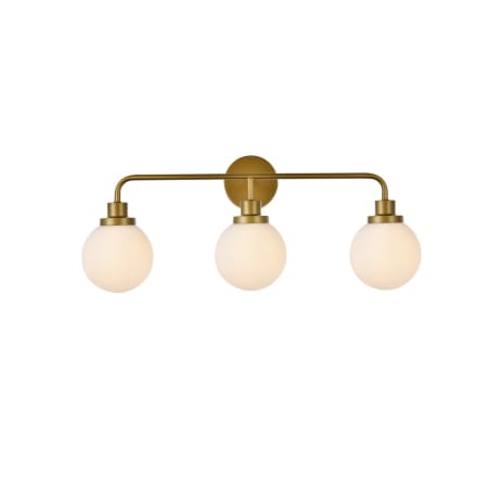 A large image of the Elegant Lighting LD7034W28 Brass / Frosted
