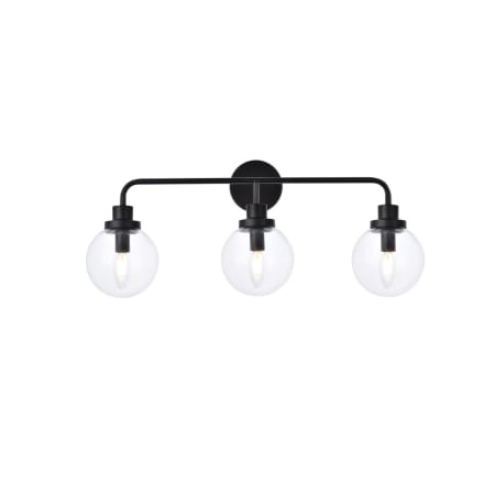 A large image of the Elegant Lighting LD7035W28 Black / Clear