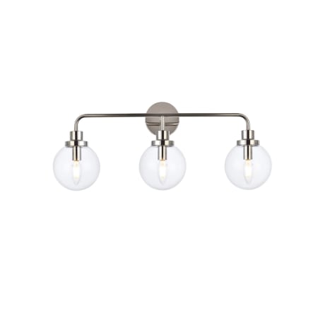 A large image of the Elegant Lighting LD7035W28 Polished Nickel / Clear