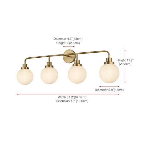 A large image of the Elegant Lighting LD7036W38 Alternate Image