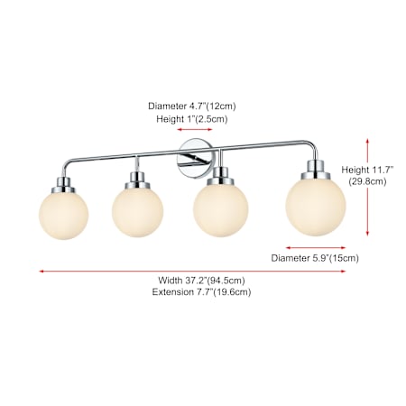 A large image of the Elegant Lighting LD7036W38 Alternate Image