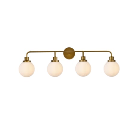 A large image of the Elegant Lighting LD7036W38 Brass / Frosted