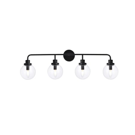 A large image of the Elegant Lighting LD7037W38 Black / Clear